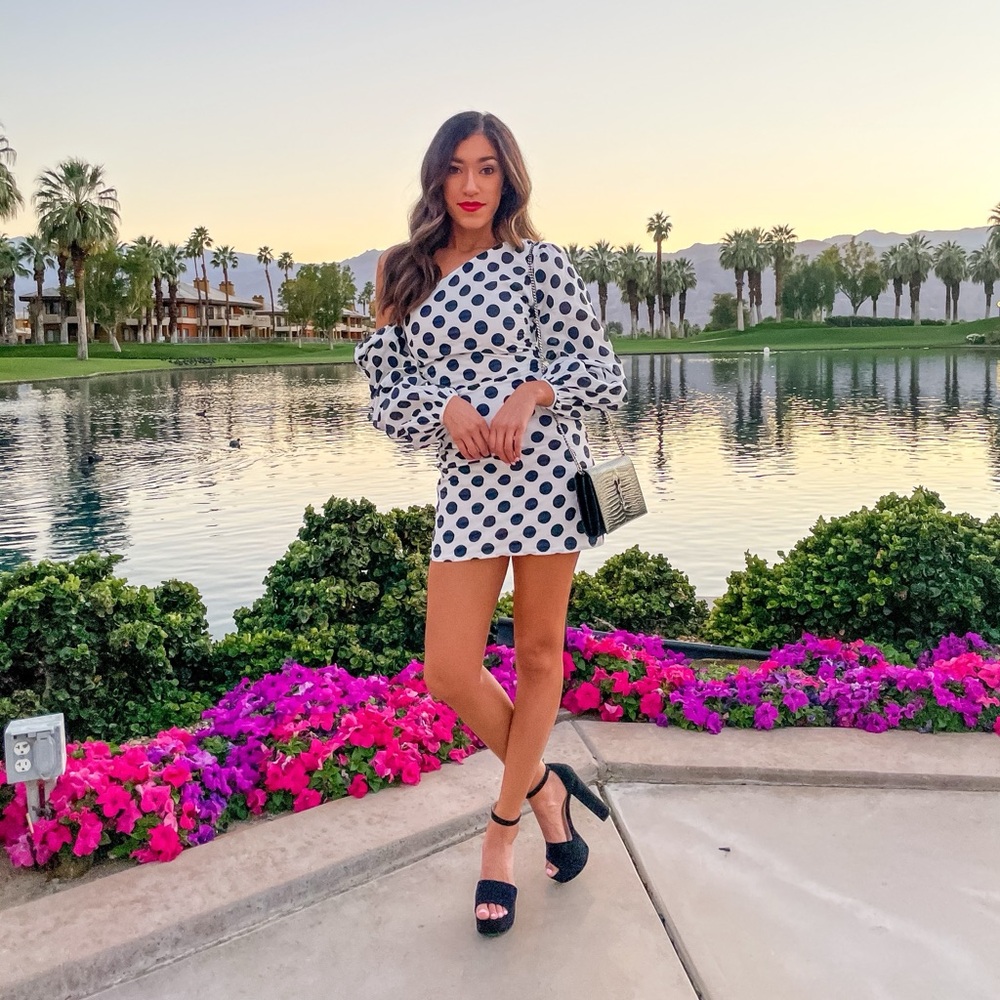 Lovers + Friends Polka Dot Puff Sleeve Dress